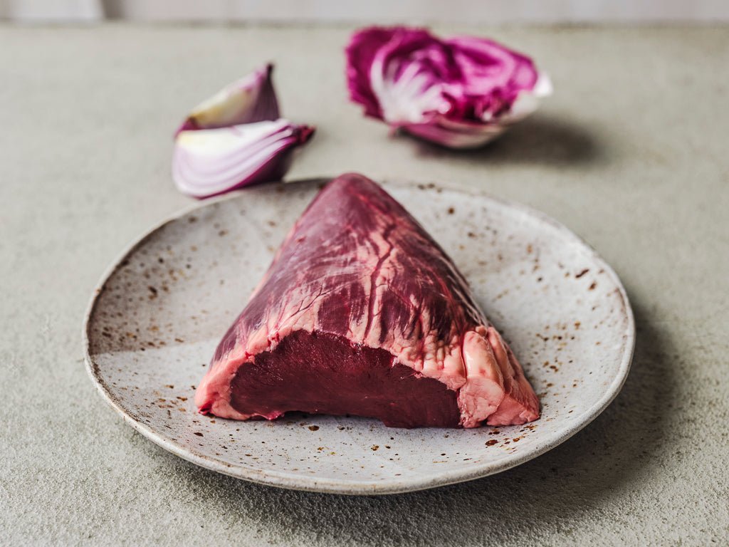 ox heart steak (raw cut)