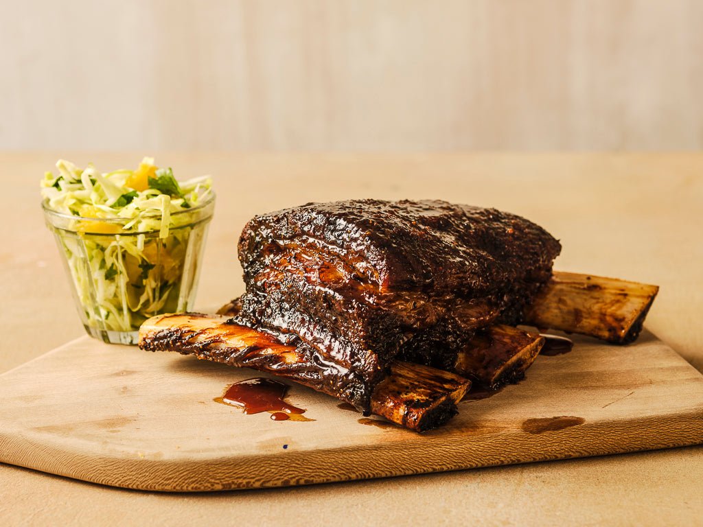 jacobs ladder slow cooked with fennel coleslaw (cooked dish)