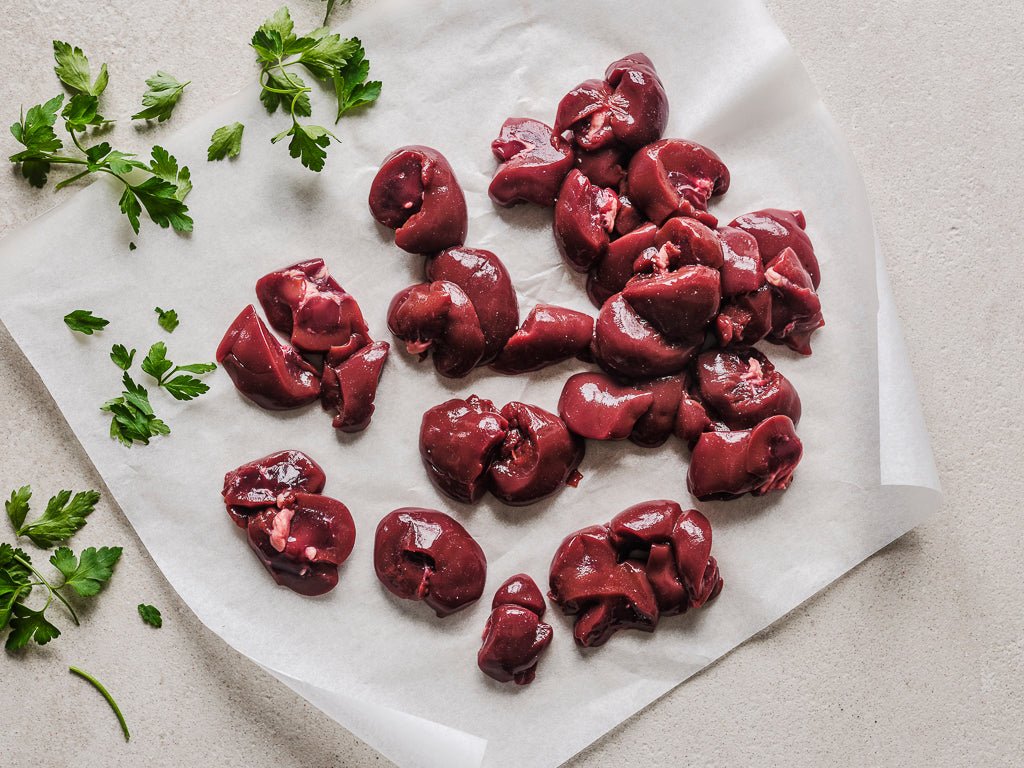 diced beef kidneys (raw cut)