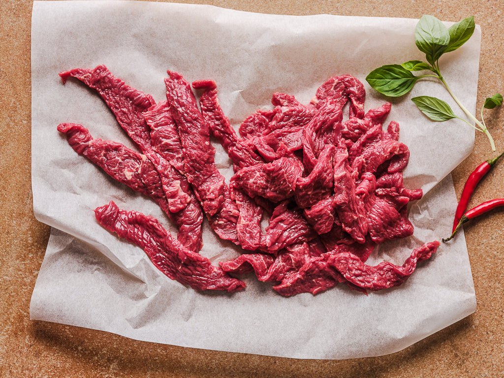 beef strips (raw cut)