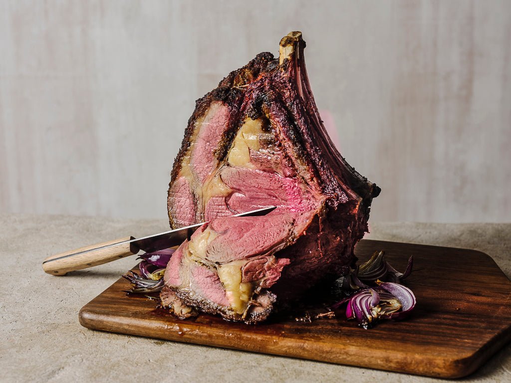 fore rib roasted rubbed with salt pepper and mustard powder (cooked dish)
