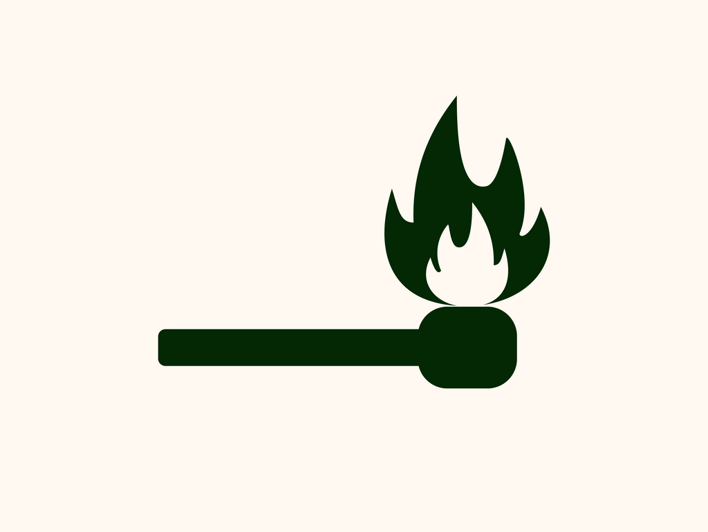 burning match (vector art image)