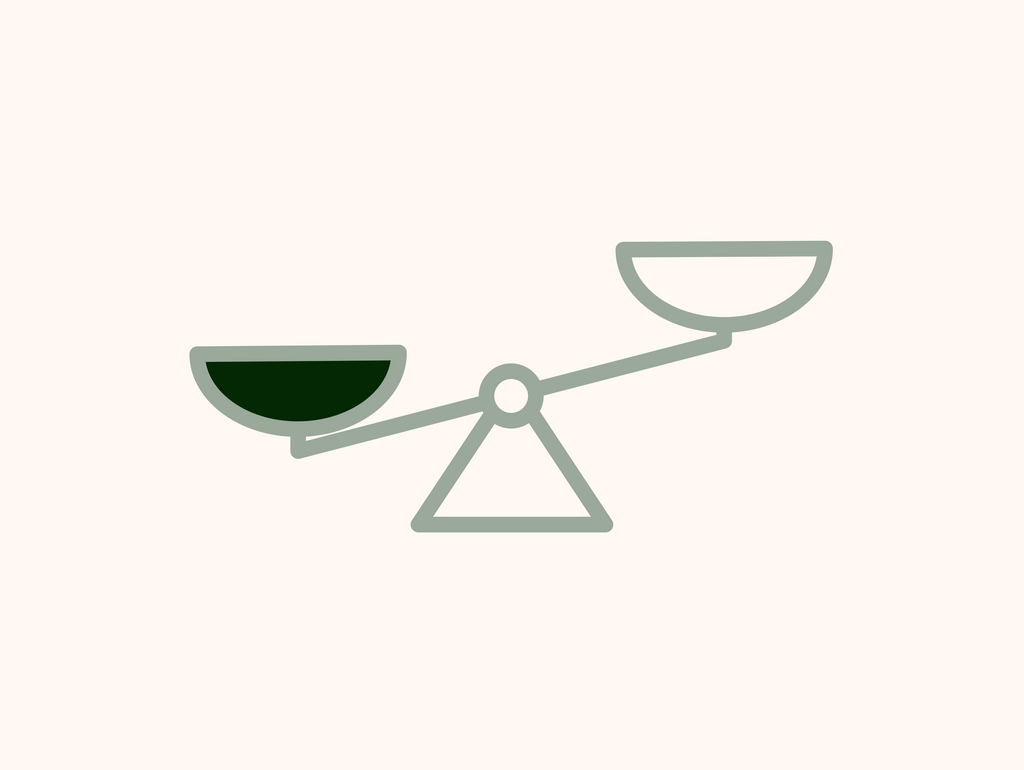 imbalanced scale tilting left (vector art image)