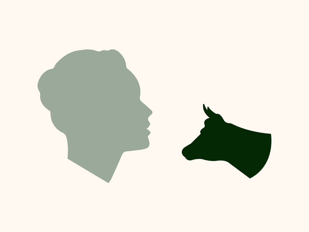 person profile animal profile (vector art image)