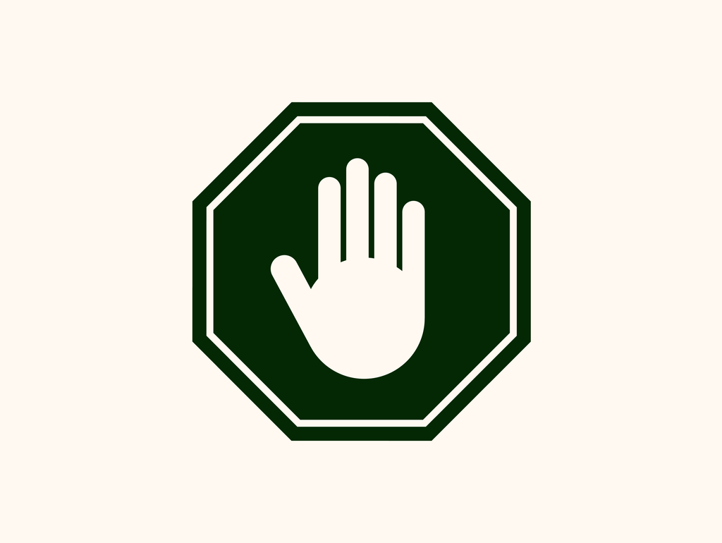 stop sign with palm (vector art image)