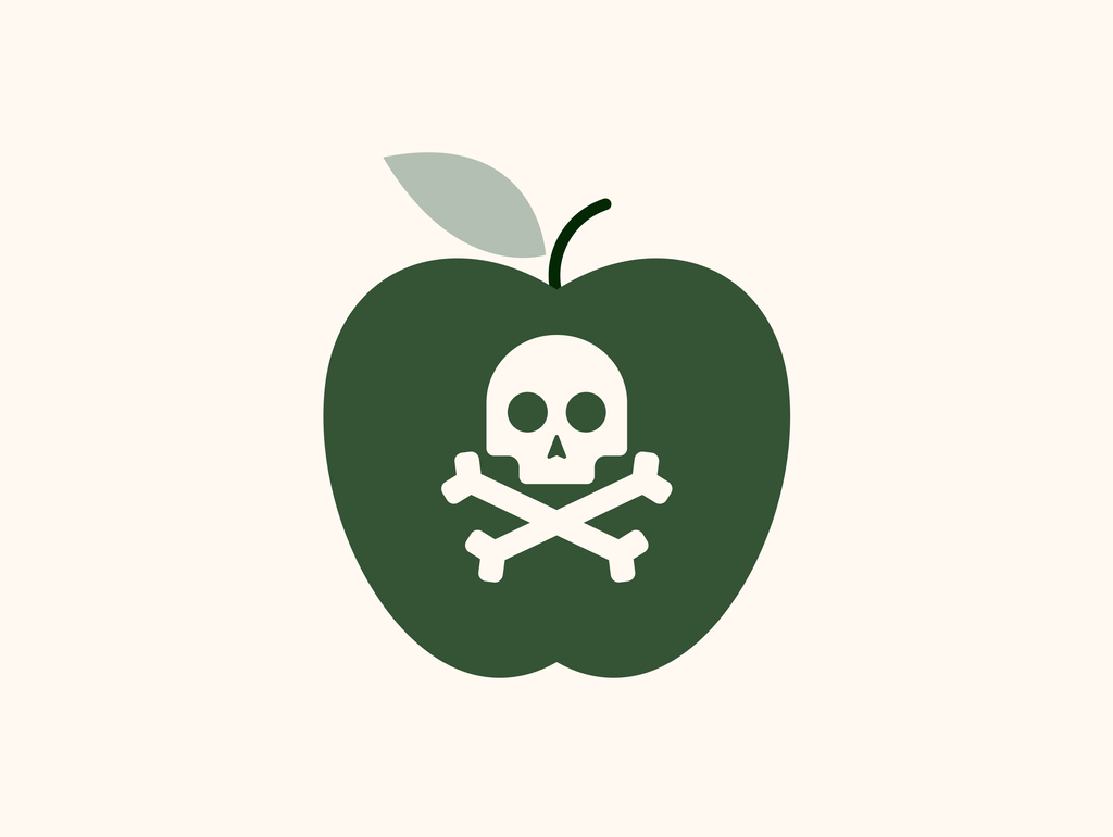 apple with toxic sign (vector art image)