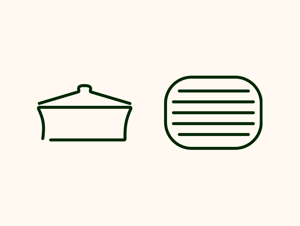 over braise and griddle icons (vector art image)