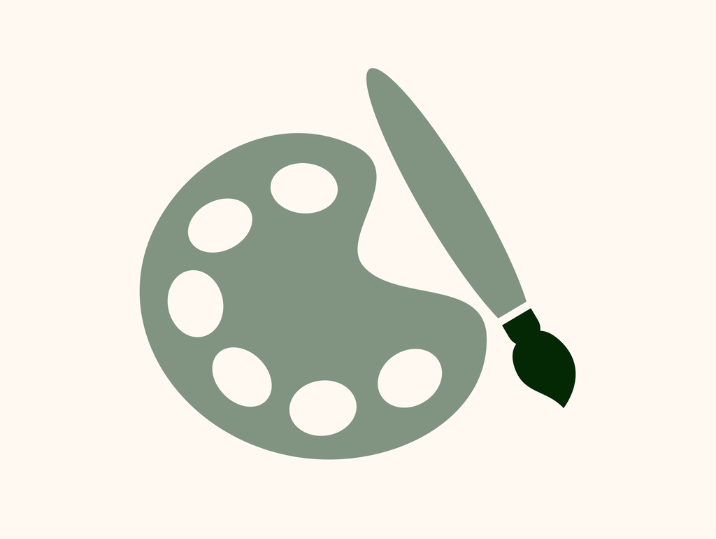 oval painting palette (vector art image)