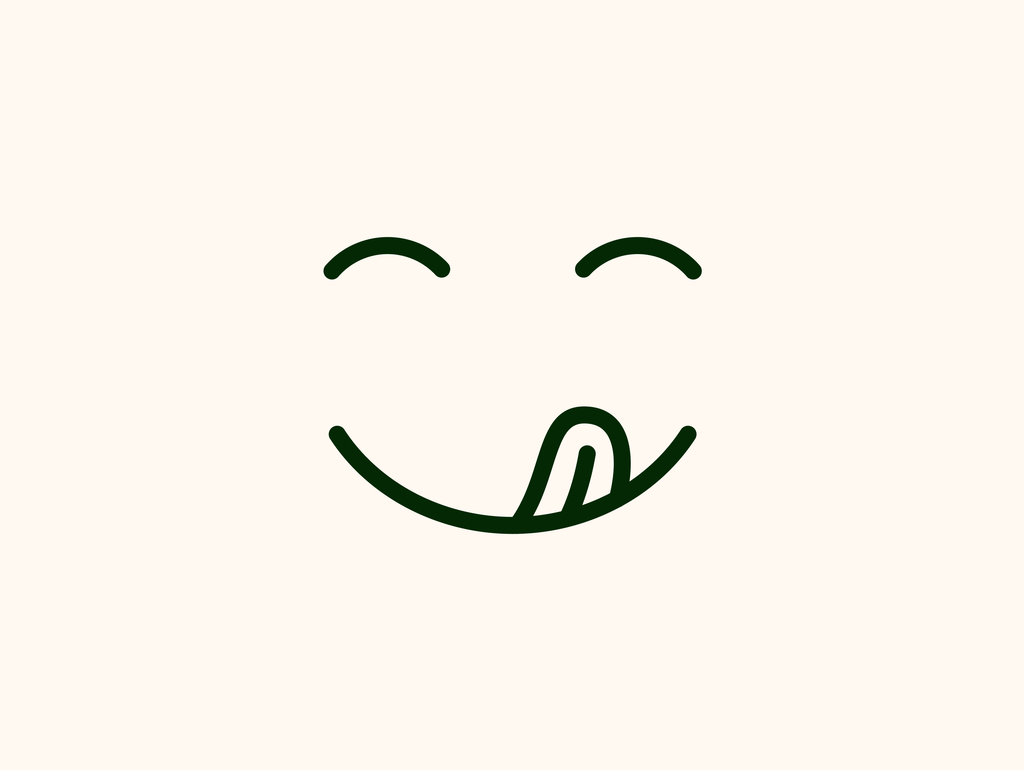 eating something delicious face (vector art image)