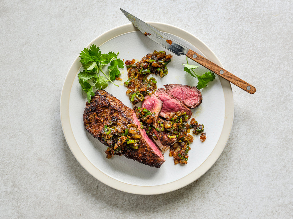 beef flat iron (cooked dish)
