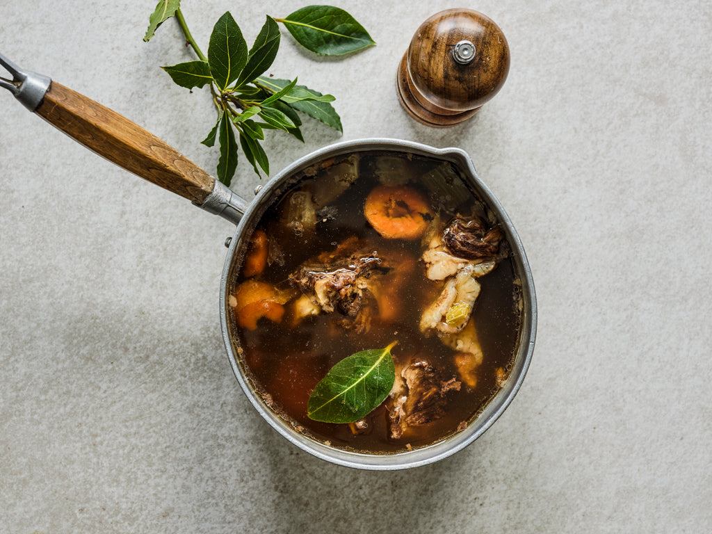 beef stock bones (cooked dish)