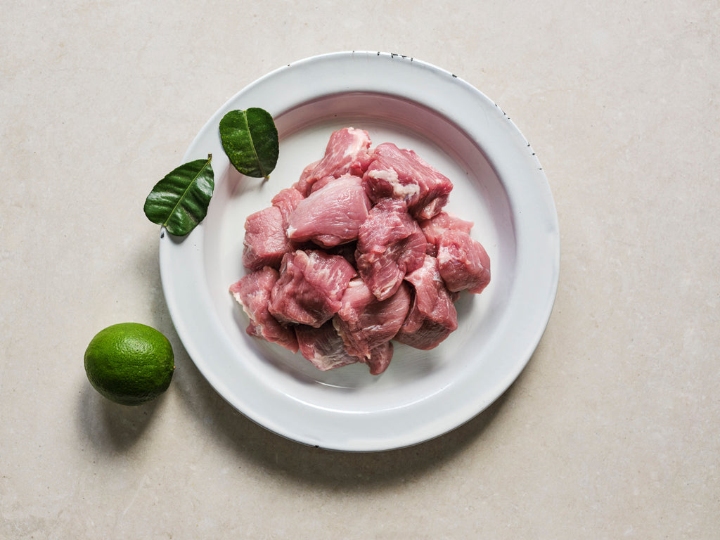 pork shoulder diced (raw cut)