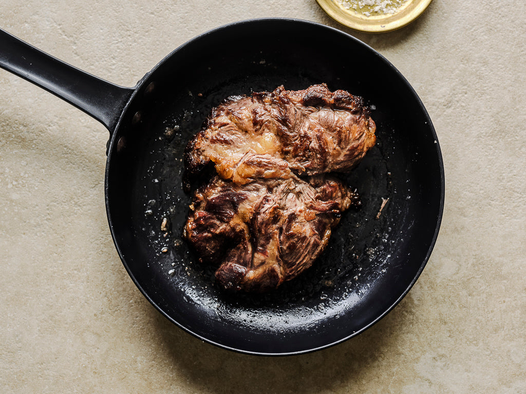 spider steak simply cooked in frying pan (cooked dish 2)